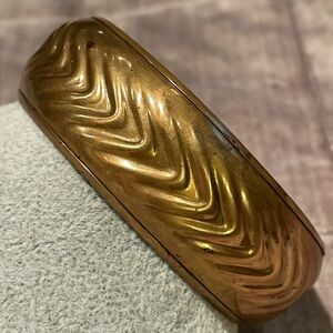 Brass Textured Bangle Bracelet 6.5”
